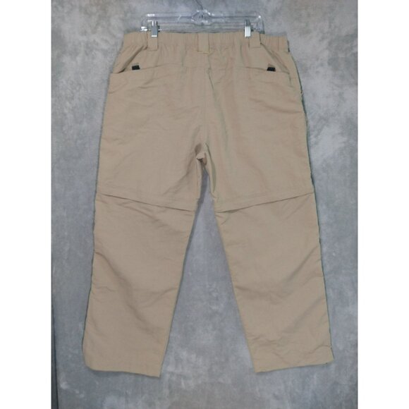 Eddie Bauer Pants Mens L x 30 Beige Hiking Zip Off Shorts Convertible Belted - Picture 3 of 12